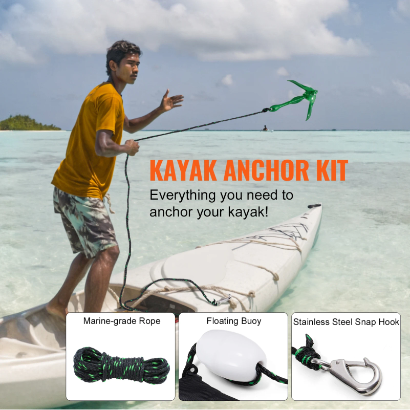 Kayak Anchor Kit 3.5 lb Paddle - Fishing Kayak Anchor 评论和价格