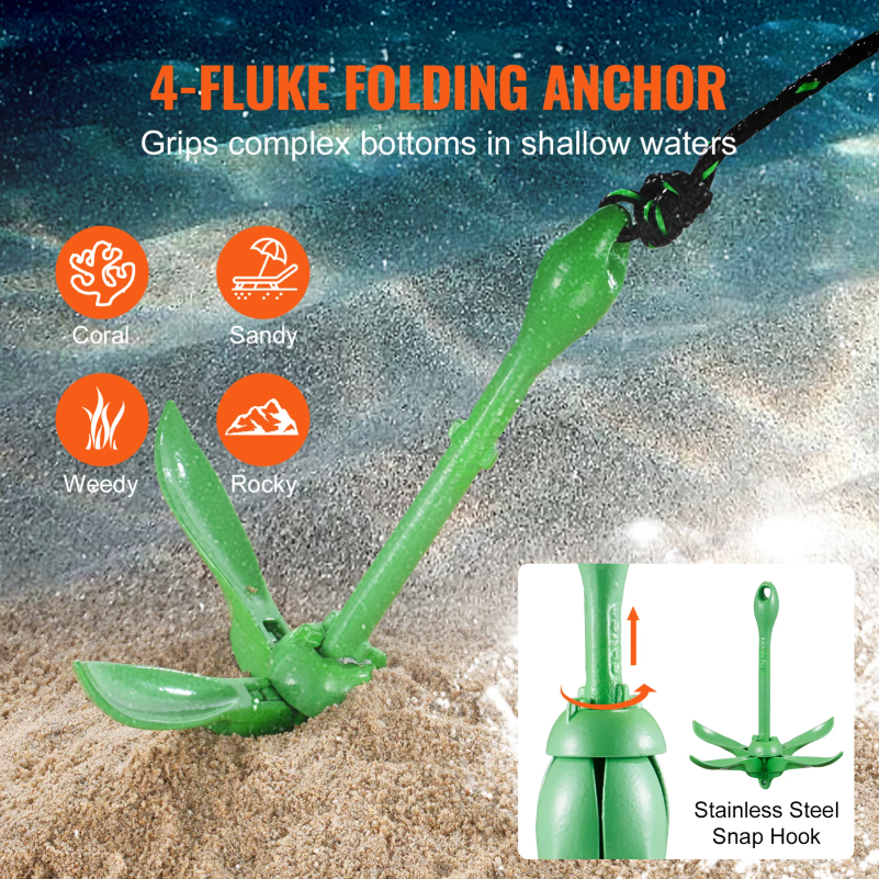 Kayak Anchor Kit 3.5 lb Paddle - Fishing Kayak Anchor 评论和价格