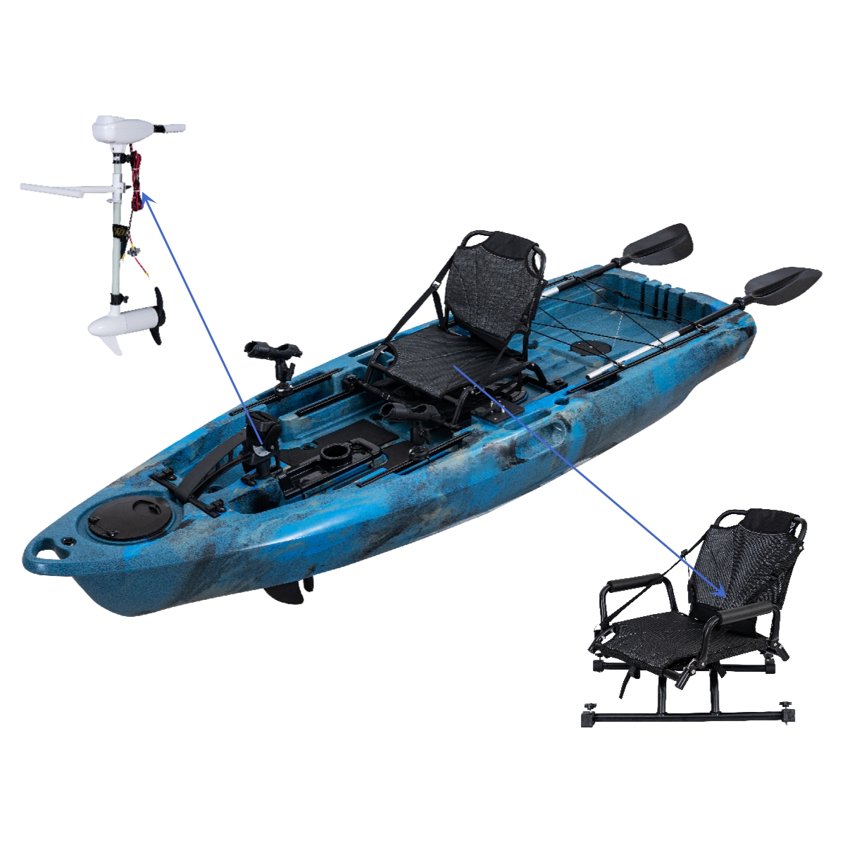 LSF Plastic Rowing Fishing Ele - Fishing Kayak Paddle 评论和价格
