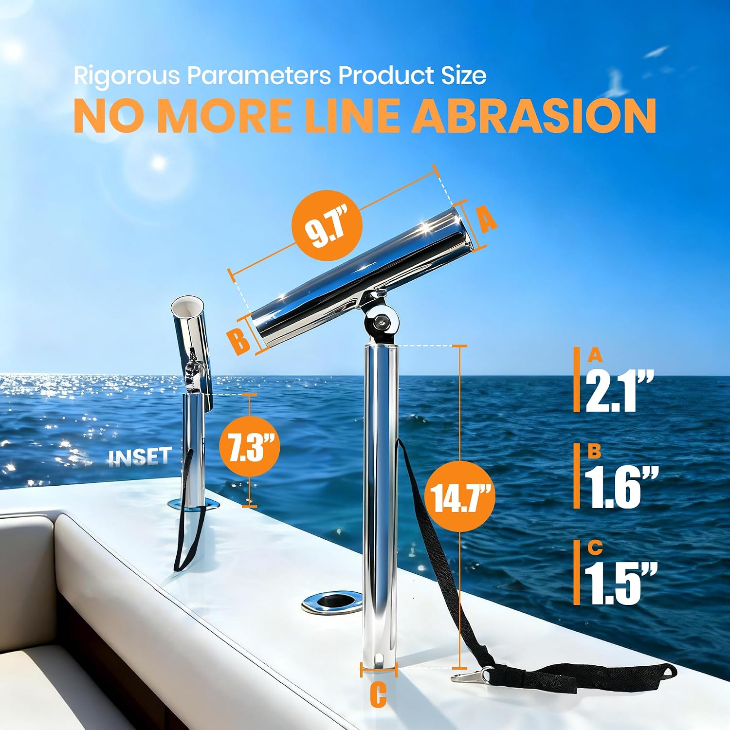 2-Pack Stainless Steel Outrigg - Fishing Kayak Rod Holder 评论和价格
