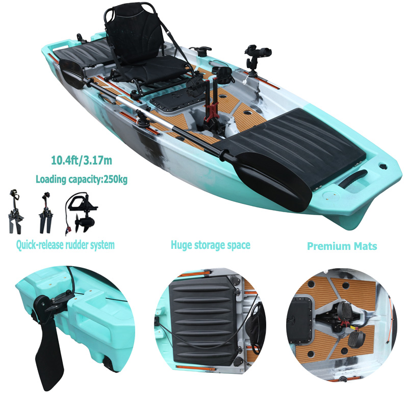 10FT Single Seat LLDPE Sit On  - Fishing Kayak Pedal Drive 评论和价格
