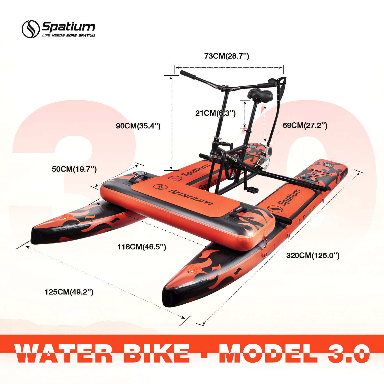 Spatium Sup Water Bike 3.0 Inf - Fishing Kayak Pedal Drive 评论和价格